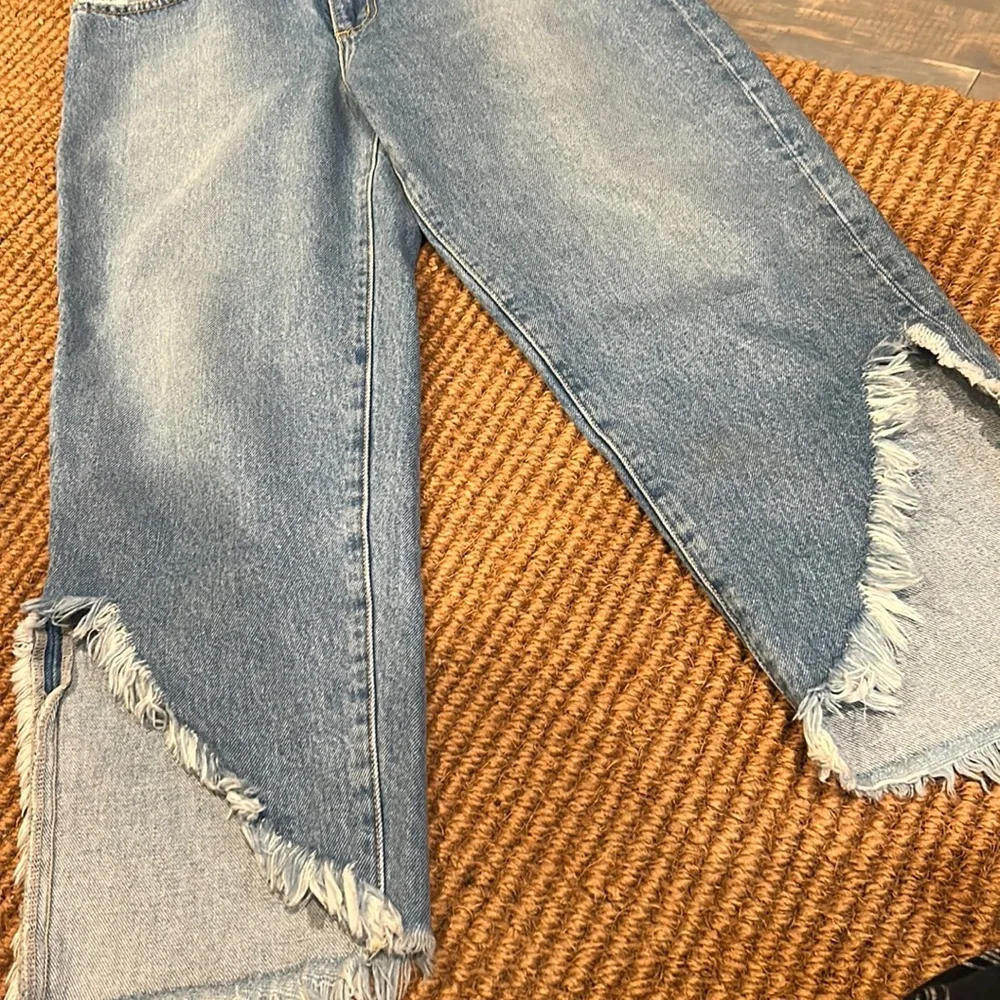 LF Carmar Tigoda Lace Up Knee Hermia Loose Straight Crop‎ High Rise Denim…